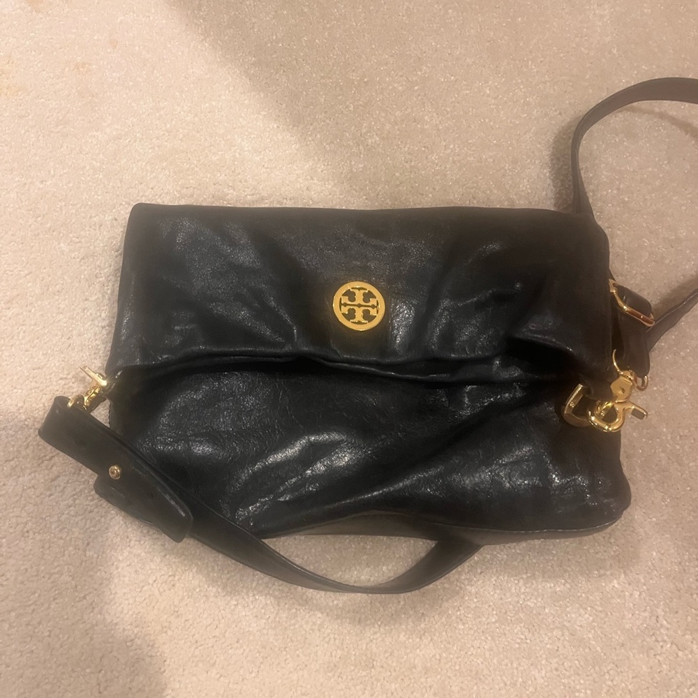 Black leather Tory Burch shoulder bag